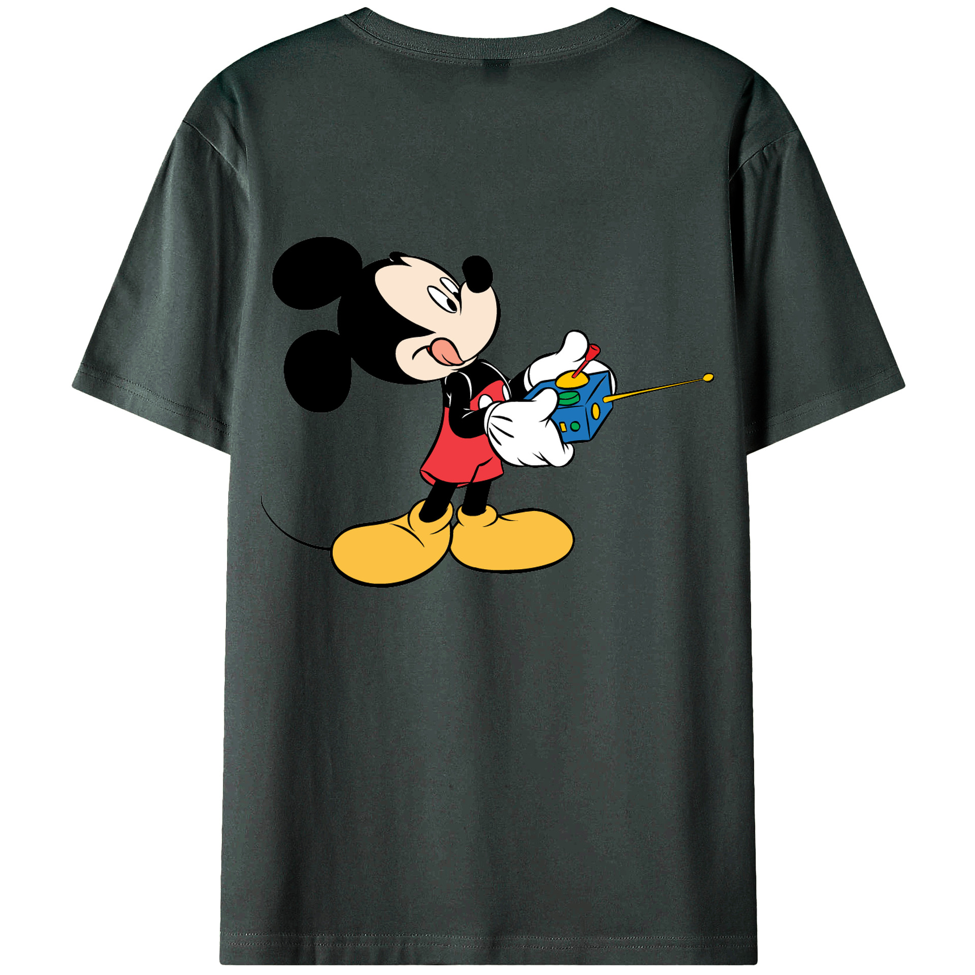 ミッキーマウス Mickey Mouse 綿100％ メンズ半袖Tシャツ（バックプリント） 通気性